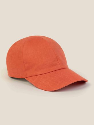 Luca Faloni Coral Linen Baseball Cap