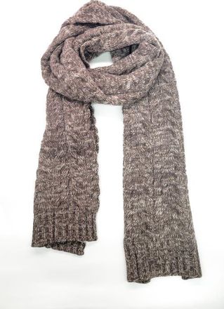Portolano Chunky cable cashmere scarf in melange color in Brown/ivory at Nordstrom