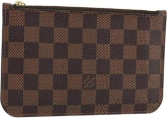 Louis Vuitton Pre-owned Clutches, female, Brown, Size: ONE SIZE Pre-owned Damier Ebene Pouch