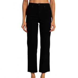 ASKK NY Womens Slim Crop Wide Leg Jean In Black Resin