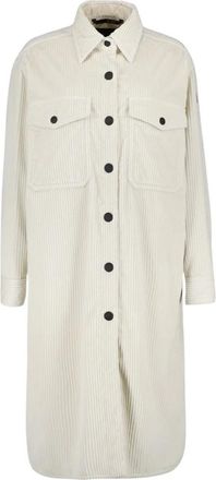 Moncler Lange Donsjas Klassieke Stijl - Dames - Mantel - Beige - M - Katoen - Jassen