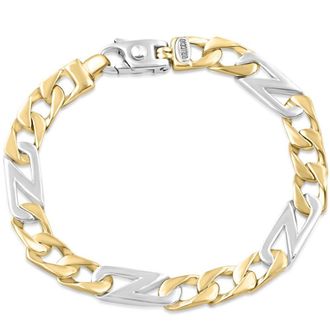 Pompeii3 Mens figaro 14k Gold (39gram) or Platinum (63gram) 8.5mm Link Bracelet 8.25
