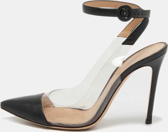 Gianvito Rossi Black Leather And Pvc Anise Pumps