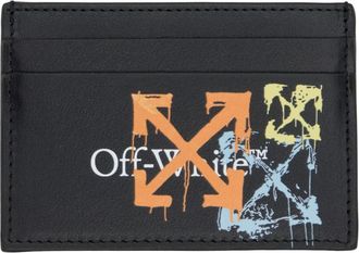 Off-white Bookish Spray Arrow Cardholder - unisex - Portefeuilles - Zwart - ONE Size - Leer - Accessoires