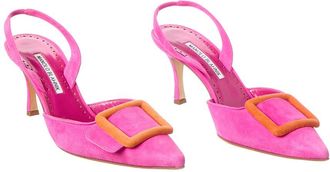 Manolo Blahnik Mayslibi 70 Suede Slingback Pump (Authentic Pre-Loved)