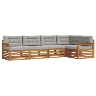 vidaXL Conjunto De Sof&aacute;s De Exterior 5 Pcs Gris Natural Y Claro Vidaxl