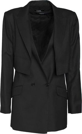 Karl Lagerfeld Transformer Twist Blazer - Dames - Blazers - Zwart - M - Polyester - Jassen