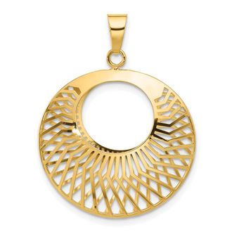 Diamond2Deal 14k Yellow Gold Polished Hollow Fancy Pendant
