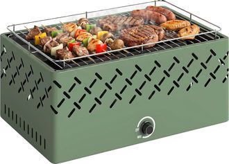 OEM Barbacoa De Carb&oacute;n, Ventilador Incorporado, Construcci&oacute;n Met&aacute;lica Duradera, Verde