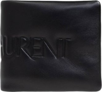 Saint Laurent Logo Embossed Leather Wallet