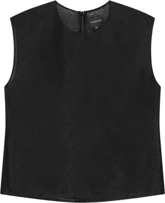 Birgitte Herskind Sleeveless Tops, female, Black, Size: XS Silk Organza Top