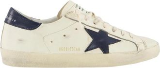 Golden Goose Heren Super-Star Sneaker Wit/Blauw - Heren - Sneakers - Wit - 41 EU - Schoenen
