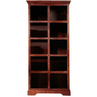 Massivmoebel24 scaffale in legno di Acacia 90x43x195 nougat laccato oxford 435