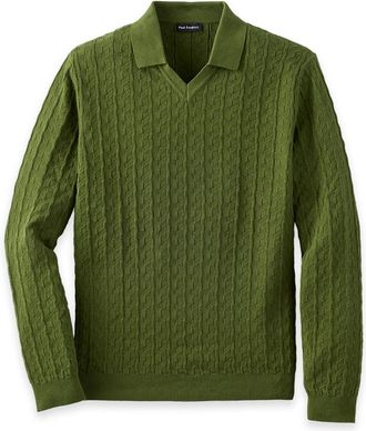 Paul Fredrick Cotton Johnny Collar Sweater