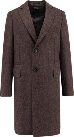 Ermenegildo Zegna Single-Breasted Wool Coat-Uomo