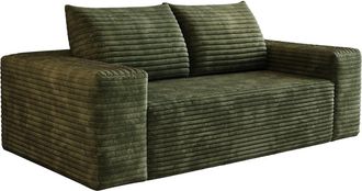 Urban Meuble Sof&aacute; de 2 plazas loveseat de terciopelo corduroy verde sin montaje