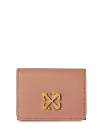Off-white Jitney leren portemonnee - Beige