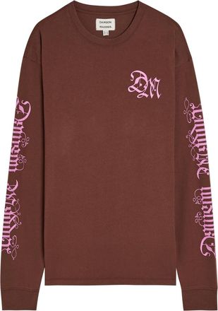 Damson Madder Pleasant Slumber Printed Cotton T-shirt - Brown - 16 (UK16 / XL)
