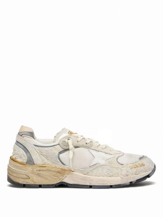 Golden Goose White Silver Lace-Up Sneakers