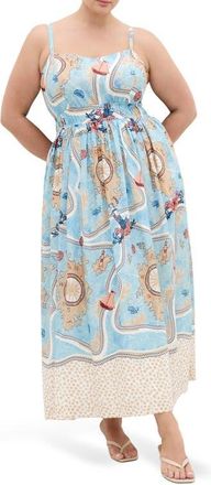 City Chic Voyage Print Maxi Dress in Voyage Bdr at Nordstrom, Size Xxxs