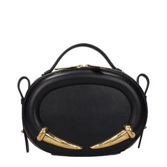 Roberto Cavalli Black Leather Womens Handbag