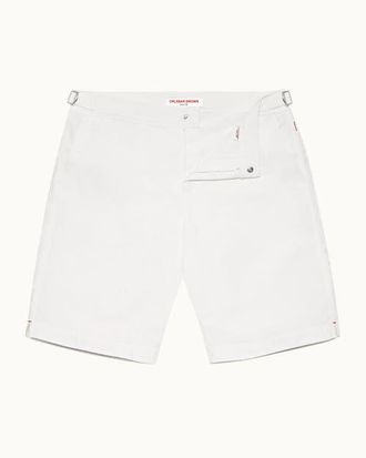 Orlebar Brown Dane Longest-Length Swim Shorts in White at Nordstrom, Size 28
