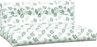 vidaXL Cojines Para Palets 2 Unidades Tela Estampado De Hojas Vidaxl