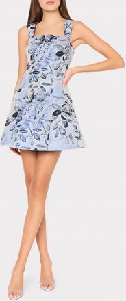 Milly Elodie Metallic Jacquard Minidress in Blue/Navy at Nordstrom, Size 10