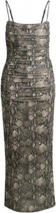 HUGO BOSS Noffiano Midi Jurk - Dames - Casual kleedjes - Veelkleurig - S - Polyester - Kleedjes