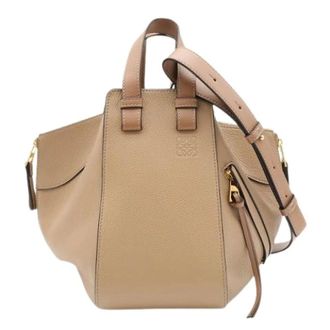 Loewe Pre-owned Hammock Small Leather 2way Bag - Dames - Pre-owned - Beige - Maat: ONE Size Leer