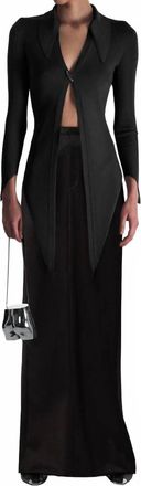 GRACE LING Womens Angular Ribbed Knit Cardigan In Black