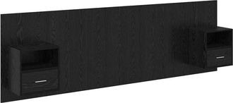 vidaXL Cabecero con Mueble 3 pcs Roble Negro Madera de ingeniería vidaXL