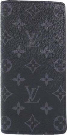 Louis Vuitton Black Coated Canvas Long Wallet (Bi-Fold) (Pre-Owned)