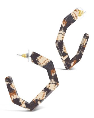 Sterling Forever Resin Hex Hoops