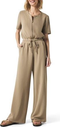 Splendid x @cellajaneblog Rib Scuba Knit Jumpsuit in Wood at Nordstrom Rack, Size X-Large
