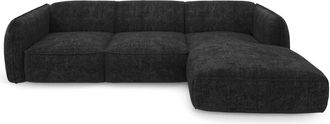 Sia Home Sof&aacute; cama derecho terciopelo tramado antracita oscuro