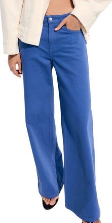 Mango Low Rise Wide Leg Jeans in Blue at Nordstrom, Size 10