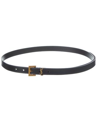 Saint Laurent Cassandre Thin Leather Belt