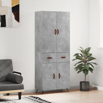Berkfield Home Highboard Concrete Grey 69.5x34x180 cm Engineered Wood