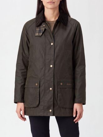 Barbour Giacca corta in cotone cerato con colletto in velluto a coste