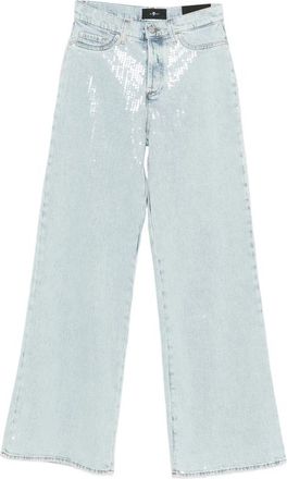 7 For All Mankind Sequin Straight-leg Jeans