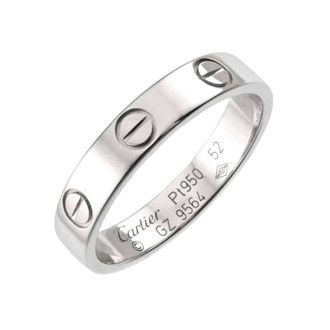 Cartier Silver Platinum 950 Band Ring (Pre-Owned)