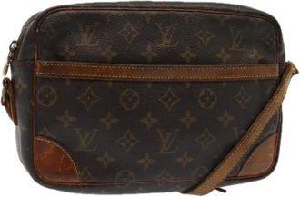 Louis Vuitton Tweedehands Canvas Louis Vuitton tassen - Dames - Vintage Schoudertas - Bruin - ONE Size - Vintage
