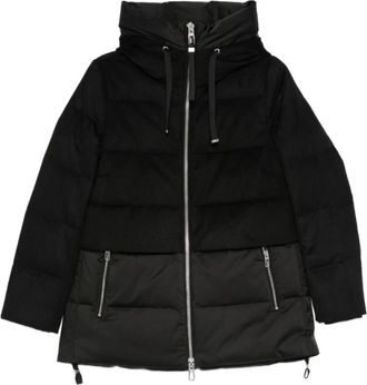 Duno Keiko Hooded Down Jacket - Dames - Gewatteerde jassen - Zwart - XL - Wol - Jassen