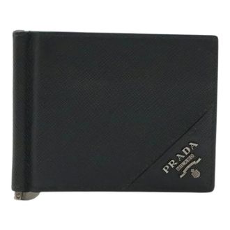 Prada Pre-owned Wallets, female, Black, Size: ONE SIZE Pre-owned Leather Bifold Wallet