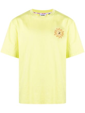 GCDS Yellow Surfing Wirdo Cotton T-Shirt