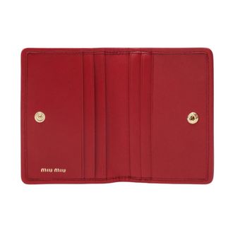 Miu Miu Matelass&eacute; Nappa Leder Kaarthouder - Dames - Portefeuilles - Rood - ONE Size - Leer - Accessoires