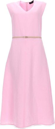 Fabiana Filippi Viscose Linen V-Neck Midi Dress