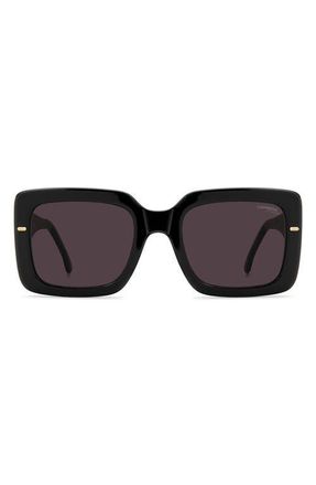 Carrera 53mm Rectangular Sunglasses in Black/Mauve at Nordstrom