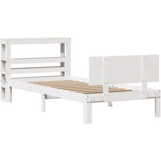 vidaXL Vidaxl - Estructura De Cama Con Cabecero Sin Colch&oacute;n Blanco 90x200 Cm
